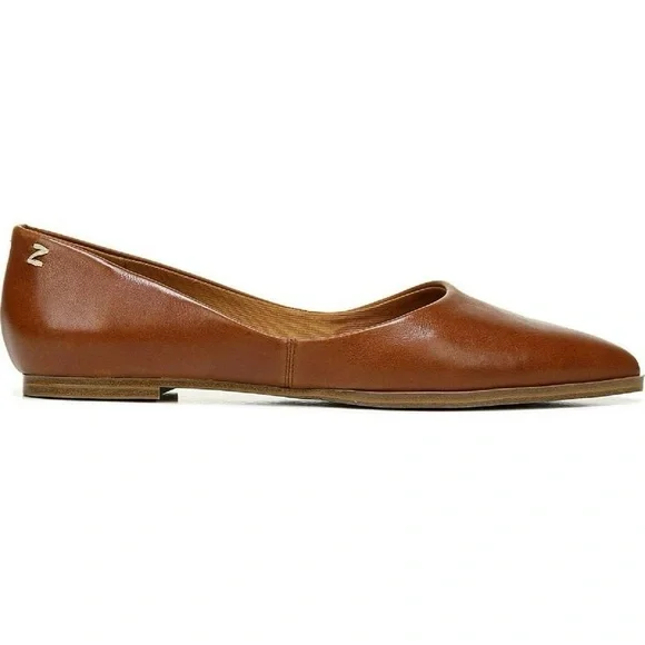 Zodiac Women's Brown Hill Pointed Toe Slip-On Flats Shoes Size 9 Leather Comfy - Picture 2 of 10
